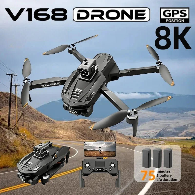 Drone Top Rc - Original V168 GPS Drone Professional 8K