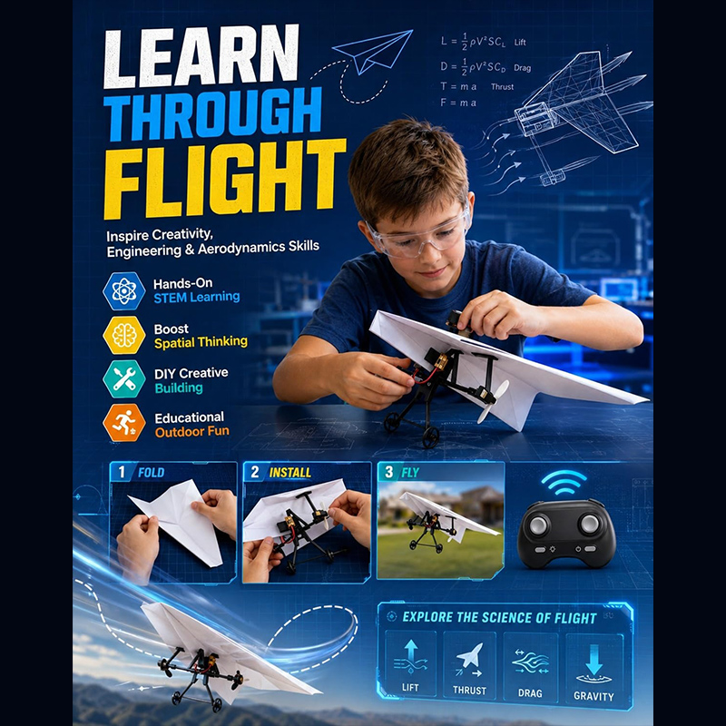 Rc Paper Airplane Kit With Gyr - Drone Rc Jet ulasan dan harga