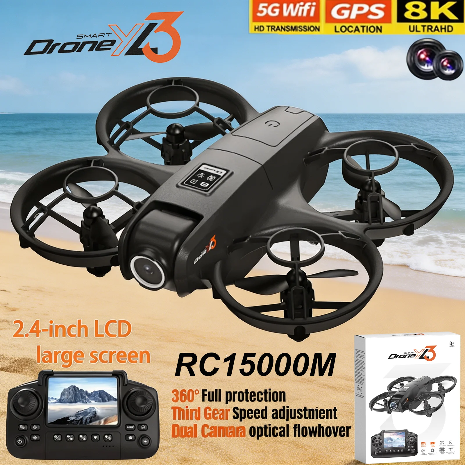 New YL3 RC Drone 8K 1080P Wide - Drone Udi Rc ulasan dan harga